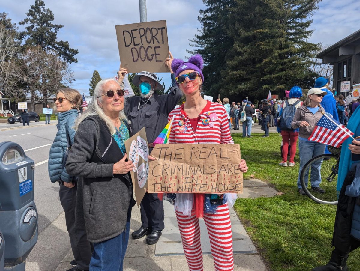 Sarah Lee was one of hundreds of people gathered at the Santa Cruz Courthouse on President's Day, Feb. 17. This was part of a national day of action named "Not My President" to reject president-elect Donald Trump and his administration. 